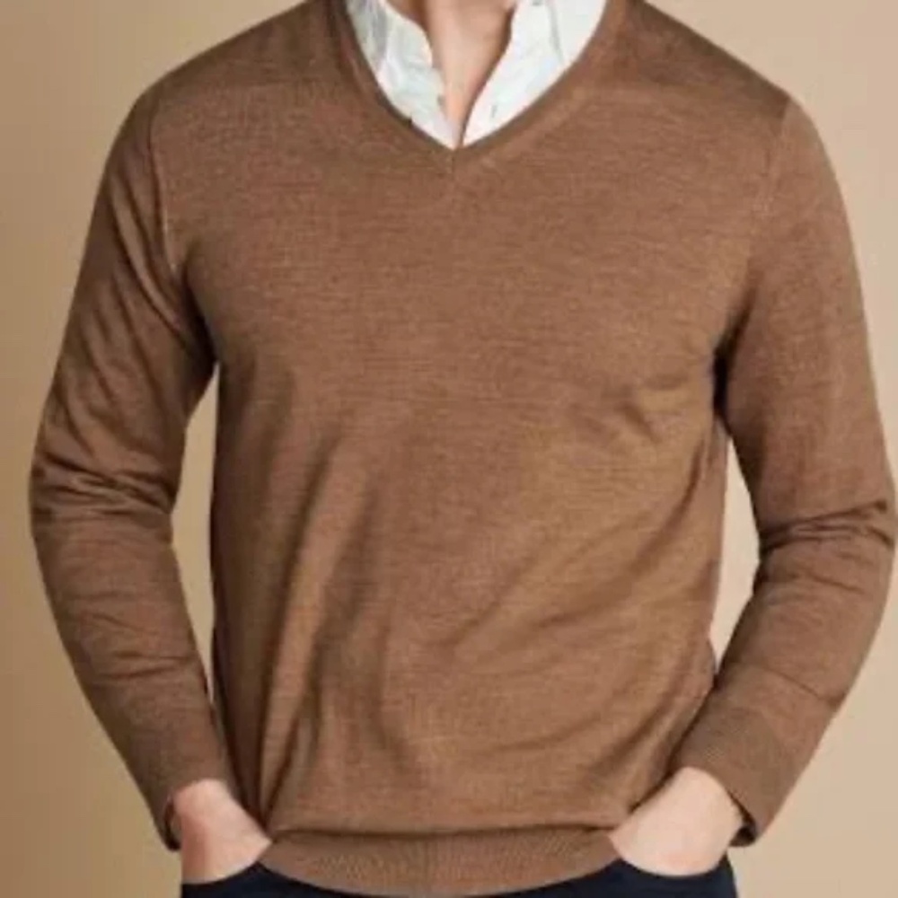 NEW Old Navy V-Neck Sweater for Men's  Tan Cinnamon Brown ( Upper Crust) M  Tall